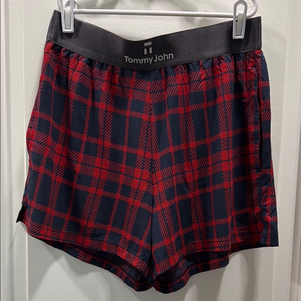 Women’s Tommy John Red and Navy Women’s Plaid Shorts